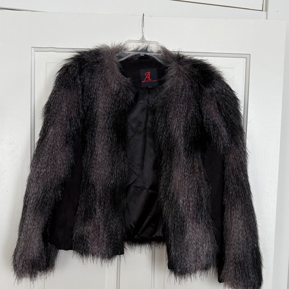 Adrienne Landau Jackets & Blazers - Adrienne Landau Black and Gray Teddy Jacket